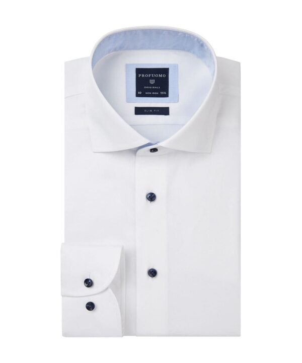 Profuomo heren wit strijkvrij overhemd Originale