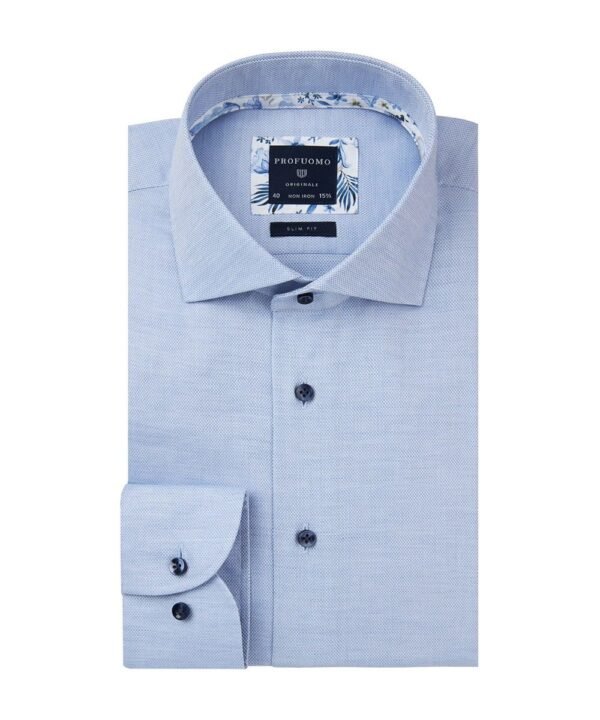 Profuomo heren blauw slim fit overhemd Originale