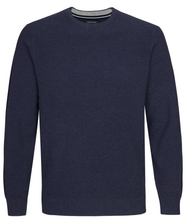Profuomo heren navy ronde hals pullover