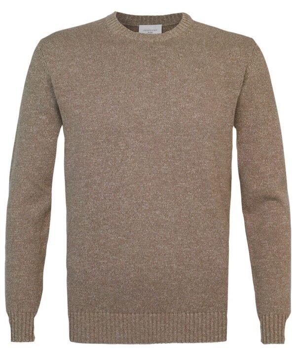 Profuomo heren bruine ronde hals pullover