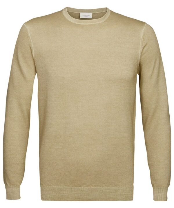 Profuomo heren beige ronde hals pullover