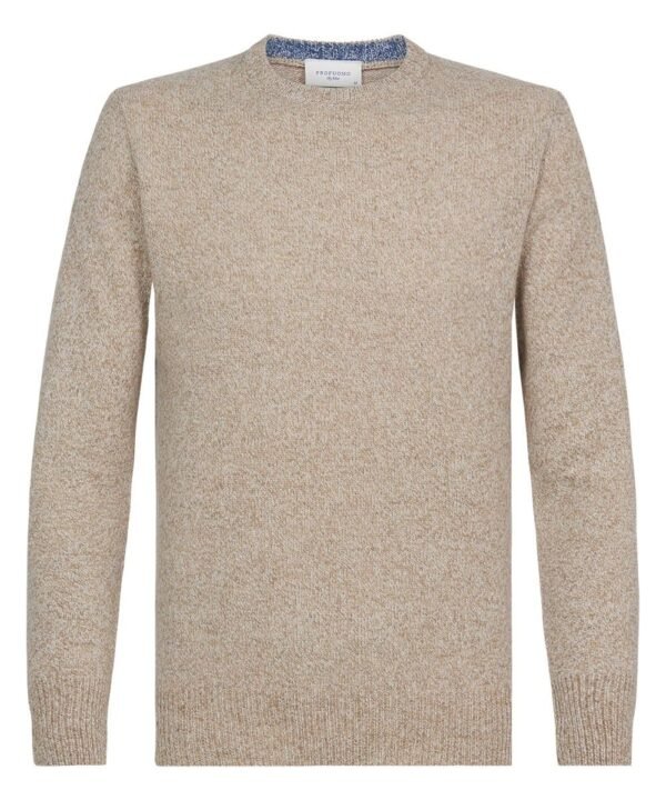 Profuomo heren beige crew neck trui