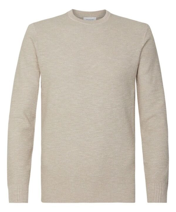 Profuomo heren beige crew neck trui