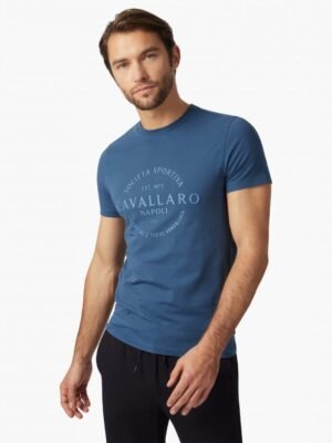 Cavallaro Napoli Heren Overhemd - Bettino T-Shirt - Indigo Blauw -