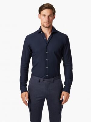 Cavallaro Napoli Heren Overhemd - Lucci Overhemd - Donkerblauw -