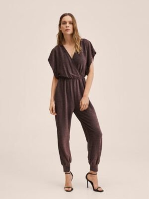 Mango  Gebreid lurex jumpsuit