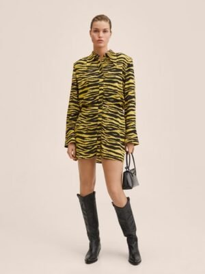 Mango  Overhemdjurk met animal print