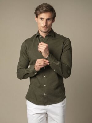 Cavallaro Napoli Heren Overhemd - Feder Overhemd - Groen -