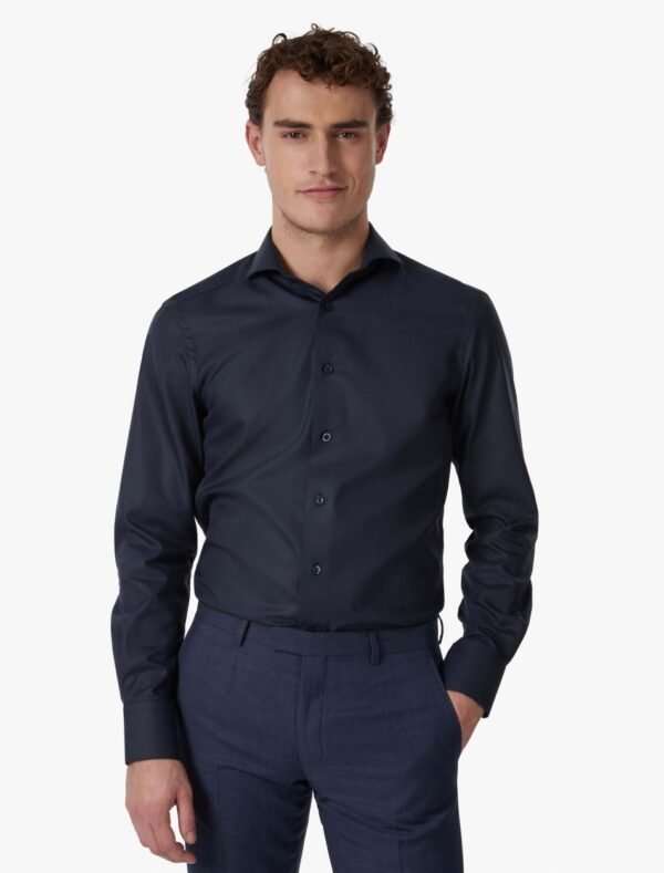 Cavallaro Napoli Heren Overhemd - NOS Oxford Widespread Dark Blue 46 - Donkerblauw -