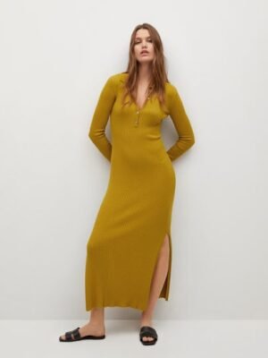 Mango  Geribde midi-jurk